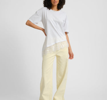 Easy Lace Detail T-shirt Bright White - Things I Like Things I Love