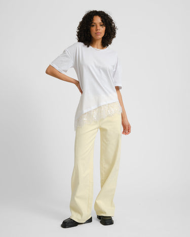 Easy Lace Detail T-shirt Bright White - Things I Like Things I Love