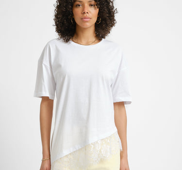 Easy Lace Detail T-shirt Bright White - Things I Like Things I Love
