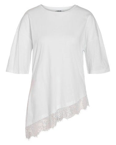 Easy Lace Detail T-shirt Bright White - Things I Like Things I Love