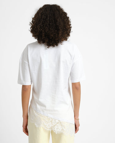 Easy Lace Detail T-shirt Bright White - Things I Like Things I Love