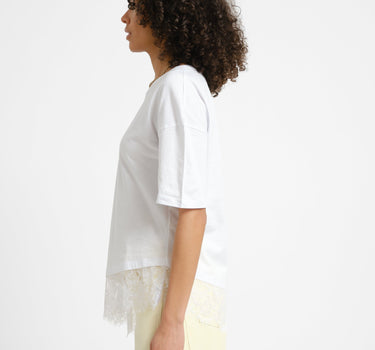 Easy Lace Detail T-shirt Bright White - Things I Like Things I Love