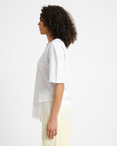 Easy Lace Detail T-shirt Bright White - Things I Like Things I Love