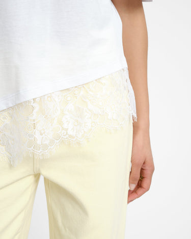 Easy Lace Detail T-shirt Bright White - Things I Like Things I Love