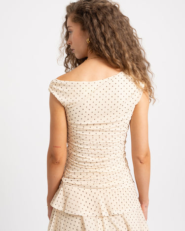 Elvira Mesh Drapy Top Dots - Things I Like Things I Love
