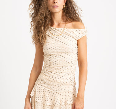 Elvira Mesh Drapy Top Dots - Things I Like Things I Love
