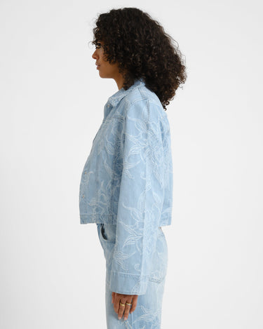 Embroidery Denim Shirt Blue - Things I Like Things I Love