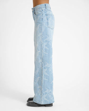 Embroidery Jeans Blue - Things I Like Things I Love