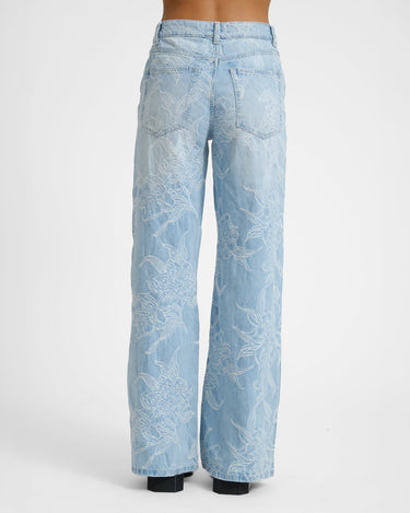 Embroidery Jeans Blue - Things I Like Things I Love
