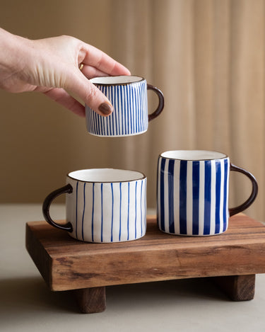 Espresso Mug Anafi Blue Stripe - Things I Like Things I Love