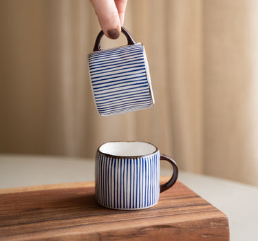 Espresso Mug Anafi Blue Stripe - Things I Like Things I Love