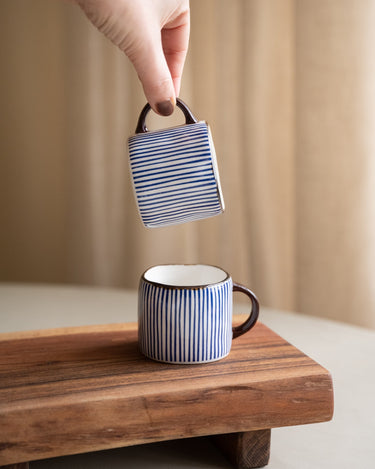 Espresso Mug Anafi Blue Stripe - Things I Like Things I Love