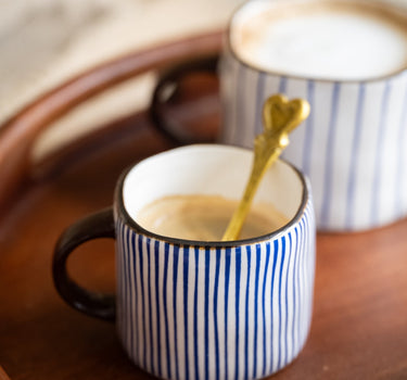 Espresso Mug Anafi Blue Stripe - Things I Like Things I Love