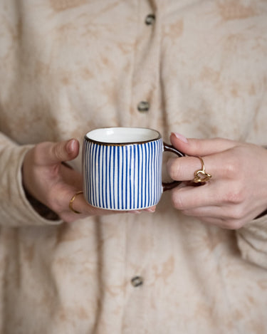 Espresso Mug Anafi Blue Stripe - Things I Like Things I Love