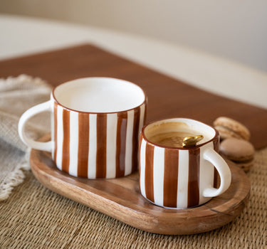 Espresso Mug Mykonos Brown Stripe - Things I Like Things I Love