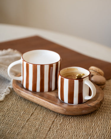 Espresso Mug Mykonos Brown Stripe - Things I Like Things I Love