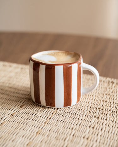 Espresso Mug Mykonos Brown Stripe - Things I Like Things I Love