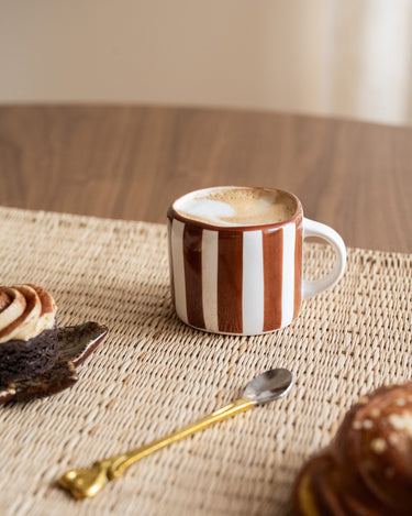 Espresso Mug Mykonos Brown Stripe - Things I Like Things I Love