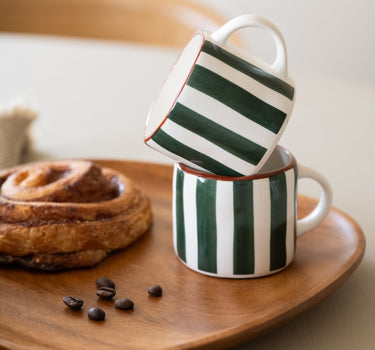 Espresso Mug Mykonos Green Stripe - Things I Like Things I Love