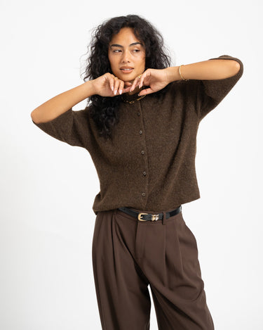 Evi Cardigan Knit Bruin - Things I Like Things I Love