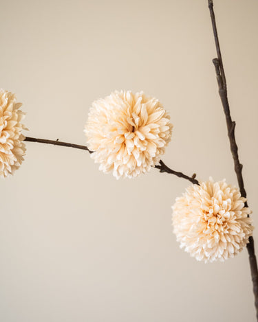 Faux Flower Pompom Cream - Things I Like Things I Love