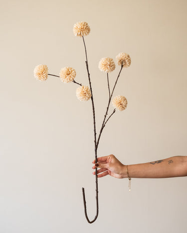 Faux Flower Pompom Cream - Things I Like Things I Love