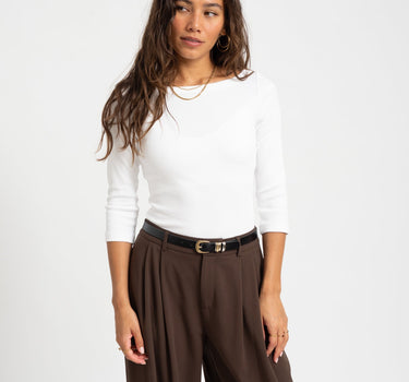 Fifi Boatneck Top Bright White - Things I Like Things I Love