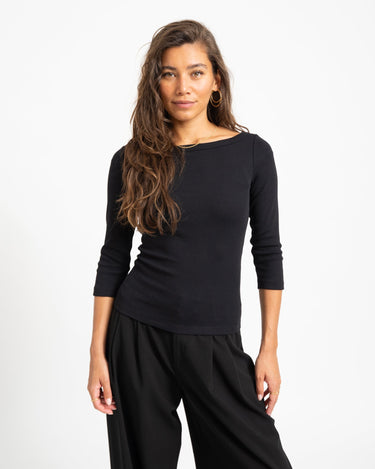 Fifi Boatneck Top Zwart - Things I Like Things I Love