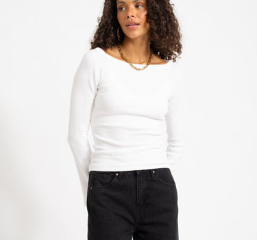 Fifi Boatneck Wide Top Bright White - Things I Like Things I Love