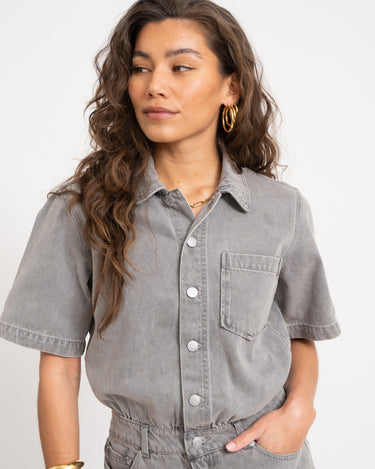 Fillipa Playsuit Light Grey Denim - Things I Like Things I Love