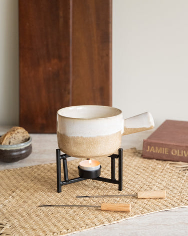 Fondue Set Ceramic Beige - Things I Like Things I Love