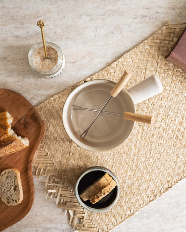 Fondue Set Ceramic Beige - Things I Like Things I Love