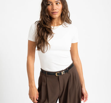 Frankie Tee Rib Bright White - Things I Like Things I Love