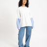 Freja Belle Mix Shirt Bright White Blauw - Things I Like Things I Love