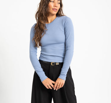 Freya Rib Tee Country Blue - Things I Like Things I Love