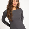 Freya Rib Tee Dark Grey Melange - Things I Like Things I Love