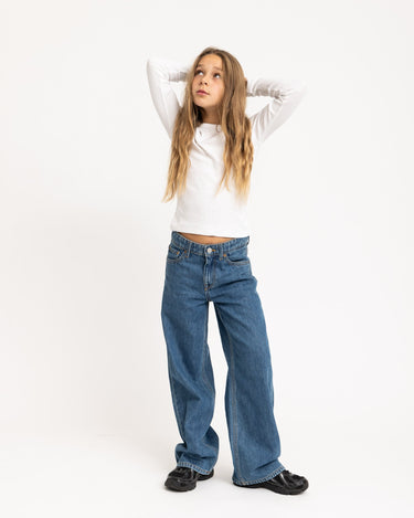 Freya Rib Tee GIRLS Bright White - Things I Like Things I Love
