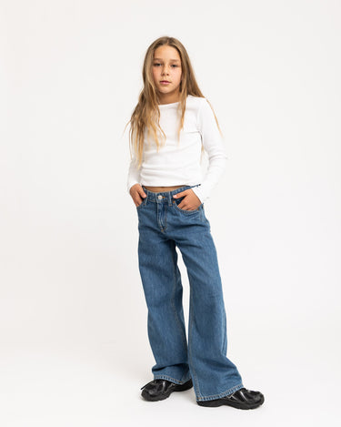 Freya Rib Tee GIRLS Bright White - Things I Like Things I Love