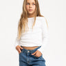 Freya Rib Tee GIRLS Bright White - Things I Like Things I Love