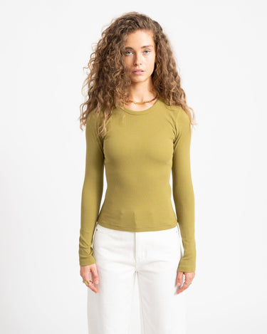 Freya Rib Tee Green Moss - Things I Like Things I Love