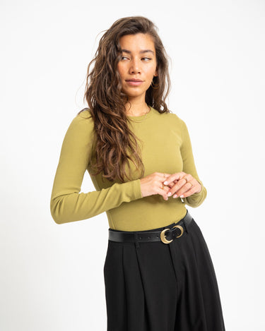 Freya Rib Tee Green Moss - Things I Like Things I Love