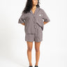Frida Stripe Shorts Chocolate Brown - Things I Like Things I Love