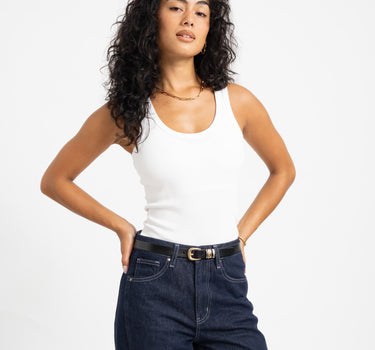 Frida U-Neck Top Bright White - Things I Like Things I Love