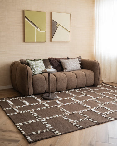 Groot Handgeweven Vloerkleed Stripescape Bruin - Things I Like Things I Love