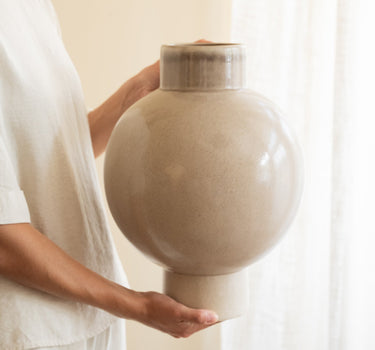 Grote Deco Vaas Zelata Sand - Things I Like Things I Love