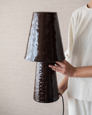 Hand - painted Table Lamp Clayton Burgundy - Things I Like Things I Love