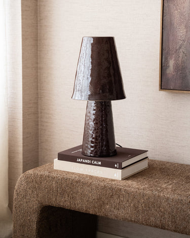 Hand - painted Table Lamp Clayton Burgundy - Things I Like Things I Love