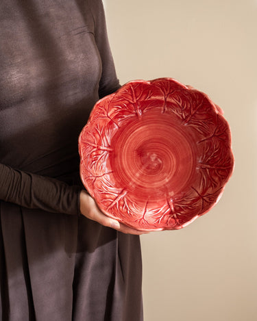 Handbeschilderde Saladeschaal Slablad Bordeaux - Things I Like Things I Love