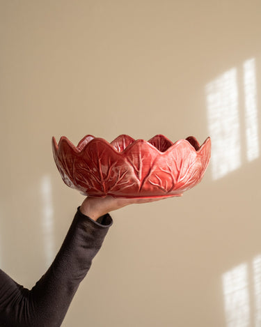 Handbeschilderde Saladeschaal Slablad Bordeaux - Things I Like Things I Love
