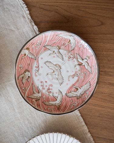Handgemaakt Japans Gebaksbordje Kraanvogel Roze - Things I Like Things I Love